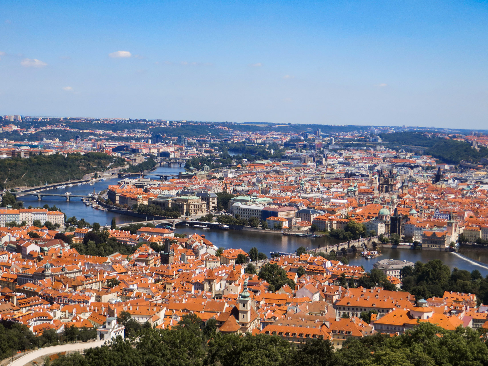 View on top of the Observation Tower - Prague