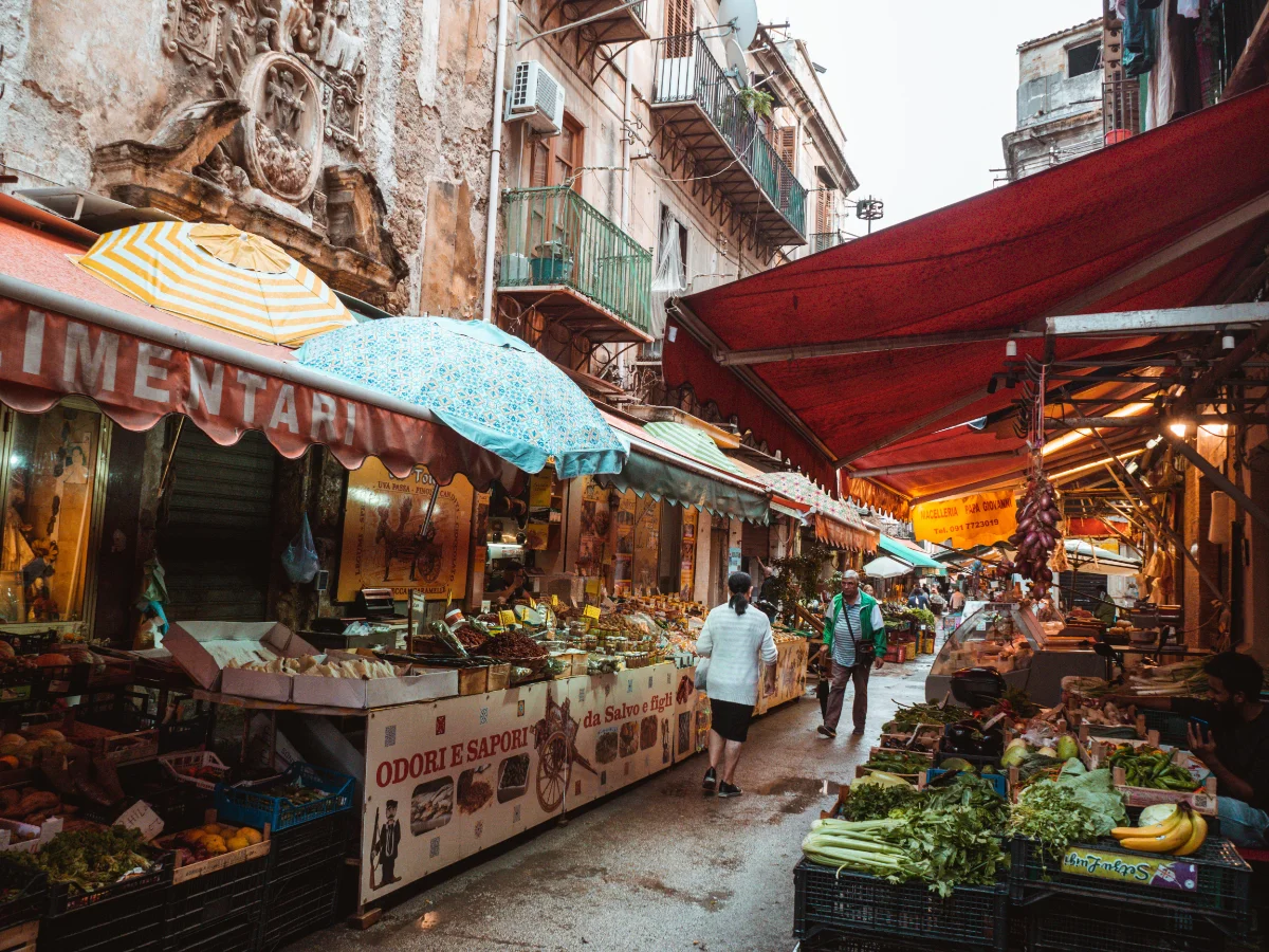 market with fruits and vegetables in Palermo